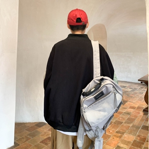 新款抖音直播港风潮流大码拼接夹克外套棒球服 J811 P78 控108图片