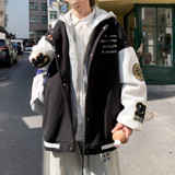 23秋冬新款港风大码夹克连帽假两件棒球服外套J815P88控119，男装夹克，电商A029