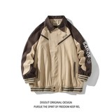 撞色原创大码日系白底平铺宽松棒球服夹克港风J850P98控138，男装夹克，电商A029