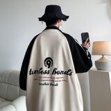 秋冬原创大码宽松港风拼接翻领棒球服夹克外套男J855P98控138，男装夹克，电商A029