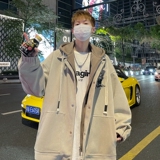新款原创大码港风连帽假两件宽松棒球服夹克外套J853P88控128，男装夹克，电商A029