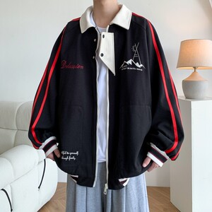 新款撞色原创港风大码宽松棒球服夹克外套男 J833 P108控168,男装夹克,电商A029