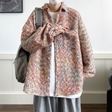 直播新款港风大码小香风长袖花衬衫外套时尚衬衣C601P68控89，男装衬衫，电商A029