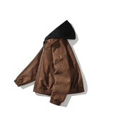 二开原创白底平铺大码连帽假两件皮衣夹克外套男J876P98控158，男装夹克，电商A029