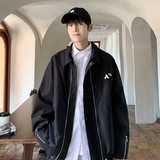 新款秋冬纯色原创大码港风宽松夹克外套男J852P88控128，男装夹克，电商A029