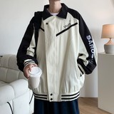 新款撞色原创港风大码宽松棒球服夹克港风外套男J850P98控138，男装夹克，电商A029