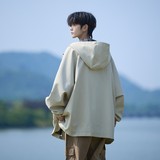 二开秋冬相机片港风大码绣花拼接连帽夹克外套男J866P78控128，男装夹克，电商A029