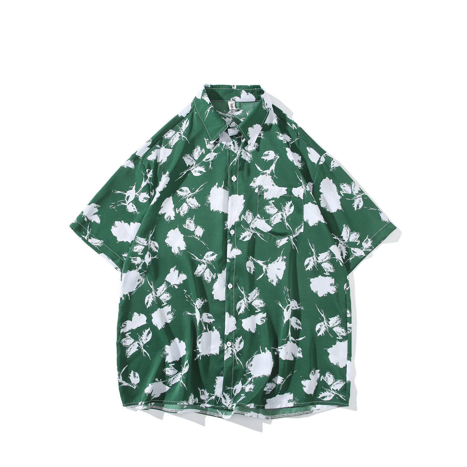 新款港风宽松男冰丝轻熟店主风痞帅短袖衬衫大码C612P40控58,男装T恤,电商A029