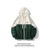 秋冬撞色绣花大码港风拼接卫衣时尚外套男V906P68控88，女装短外套，电商A029