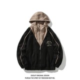 秋冬原创抖音白底平铺大码连帽假两件夹克外套男J873P98控158，男装夹克，电商A029