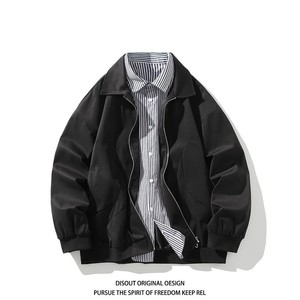 二开秋冬白底平铺大码假两件衬衫领夹克外套男 J862 P78 控128，男装夹克，电商A029