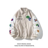 相机片新款大码宽松翻领贴标棒球服夹克外套港风男J835P98控138，男装夹克，电商A029