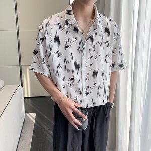 东南亚风轻熟店主风痞帅短袖话衬衫大码港风花衬衫 C608 P40 控58图片