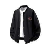 秋冬原创抖音白底立体图大码绣花夹克外套棒球服男J870P78控128，男装夹克，电商A029