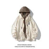 相机片原创大码港风连帽假两件宽松棒球服夹克外套J853P88控128，男装夹克，电商A029