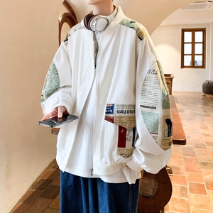 新款抖音直播港风潮流大码拼接夹克外套棒球服 J811 P78 控108图片