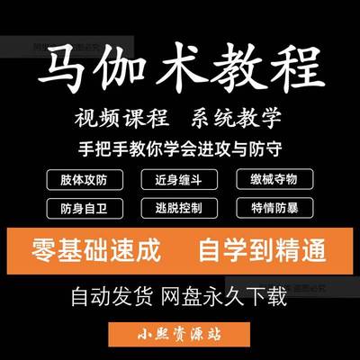 以色列马伽术教程徒手格斗武术防身术搏击防御自卫教学视频课程