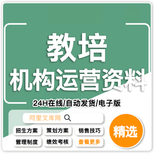 全套教育培训机构运营管理手册薪酬绩效方案学校招生活动策划资料