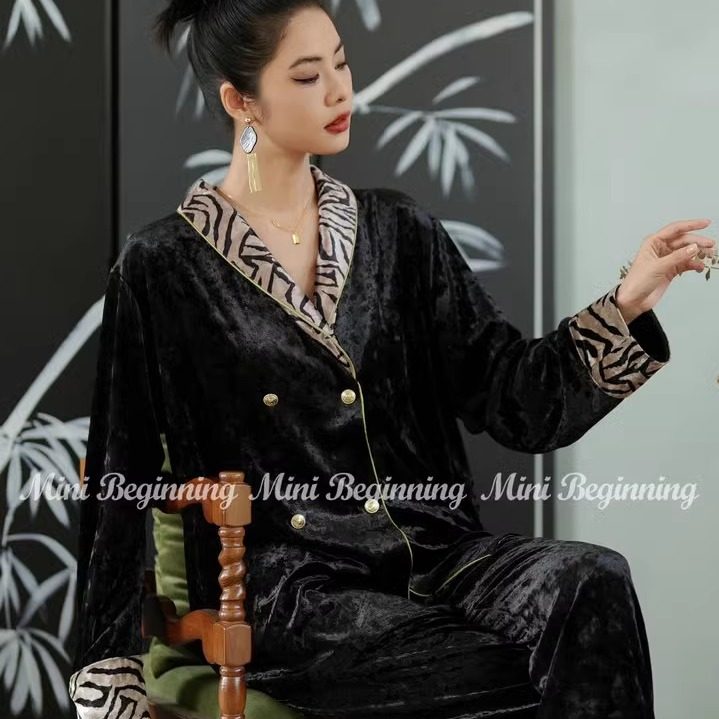 高级感睡衣套装金丝绒家居服