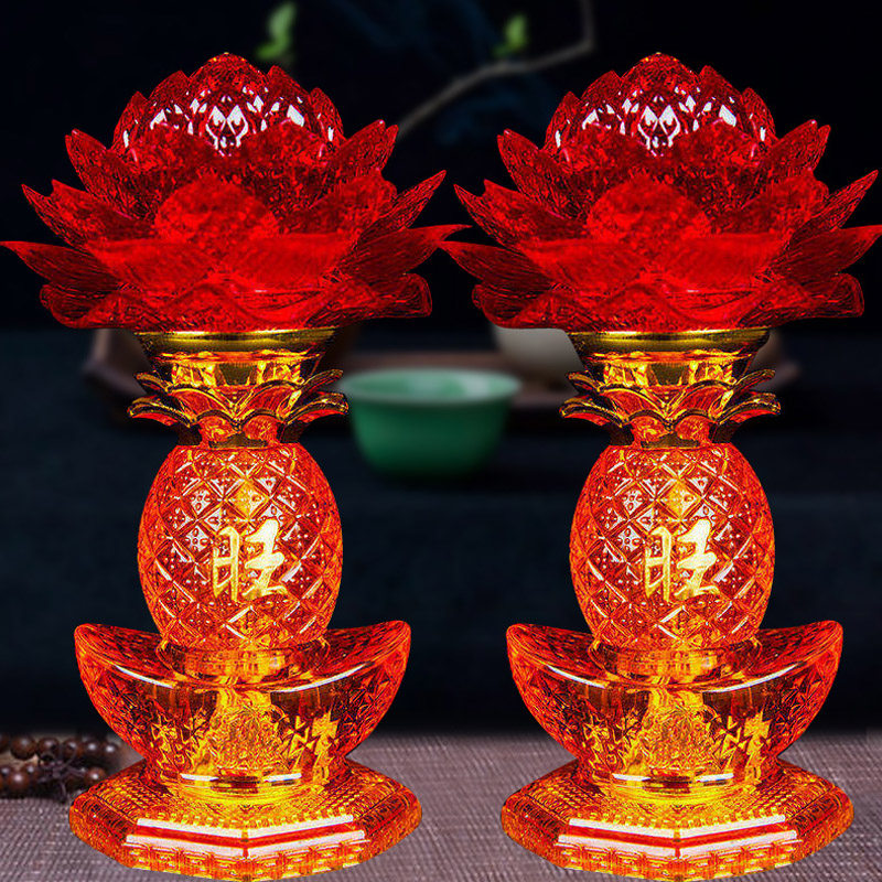 供灯礼佛莲花灯一路发插电无烟