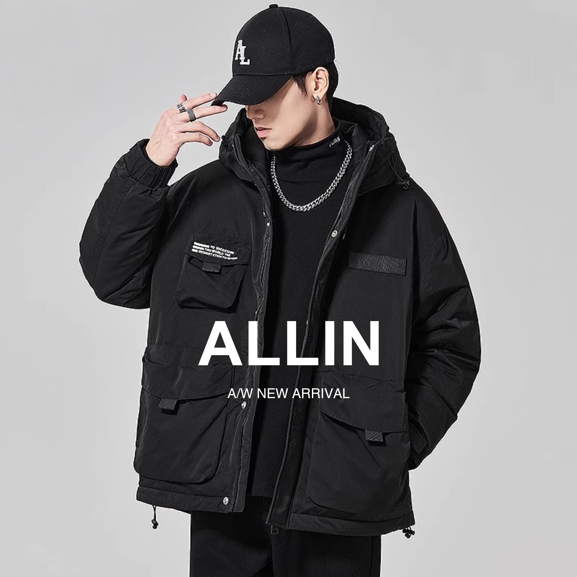 新潮百搭宽松保暖羽绒服