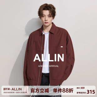 ALLIN 休闲宽松cleanfit翻领外套 高智通勤行政潮牌夹克男春秋美式