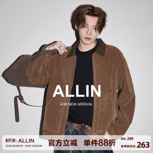 工装 宽松休闲复古拉链款 情侣外套 cleanfit翻领夹克男春秋季 ALLIN