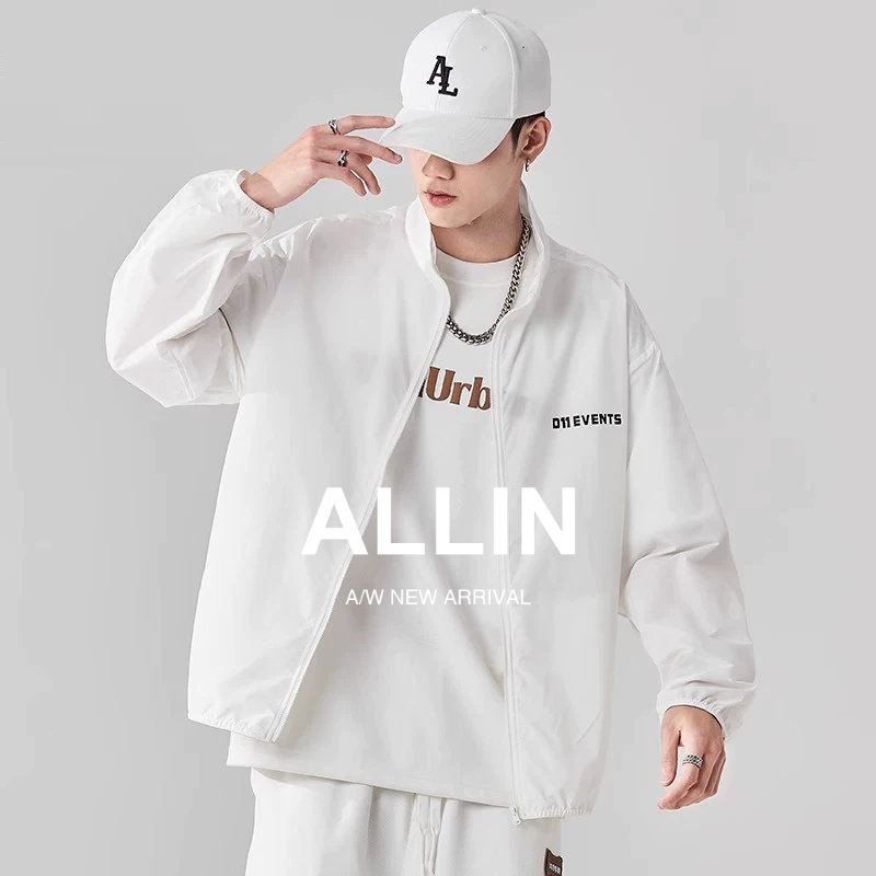ALLIN 潮牌防晒衣男女款夏季薄款透气外套防紫外线冰丝钓鱼防晒服