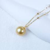 11mm金南洋金珠18K项链X405 4mm海水akoya10 仙仙专属