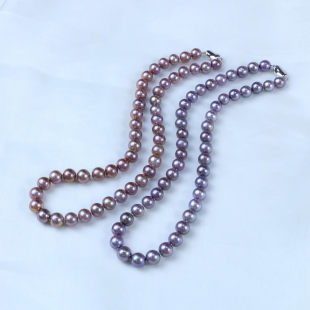 多样性发货1 10mms925银淡水妖紫色珍珠项链