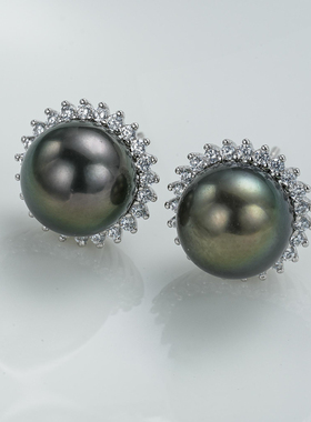 【仙仙专属】9-10mmS925银大溪地海水珍珠耳钉XAD-34040