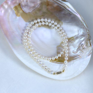 14k金磁吸扣6 D14J0459 7mm淡水无核珍珠项链X501