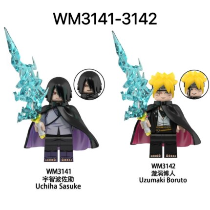 WM积木火影忍者国产积木新品人仔漩涡博人宇智波佐助师徒拼装玩具