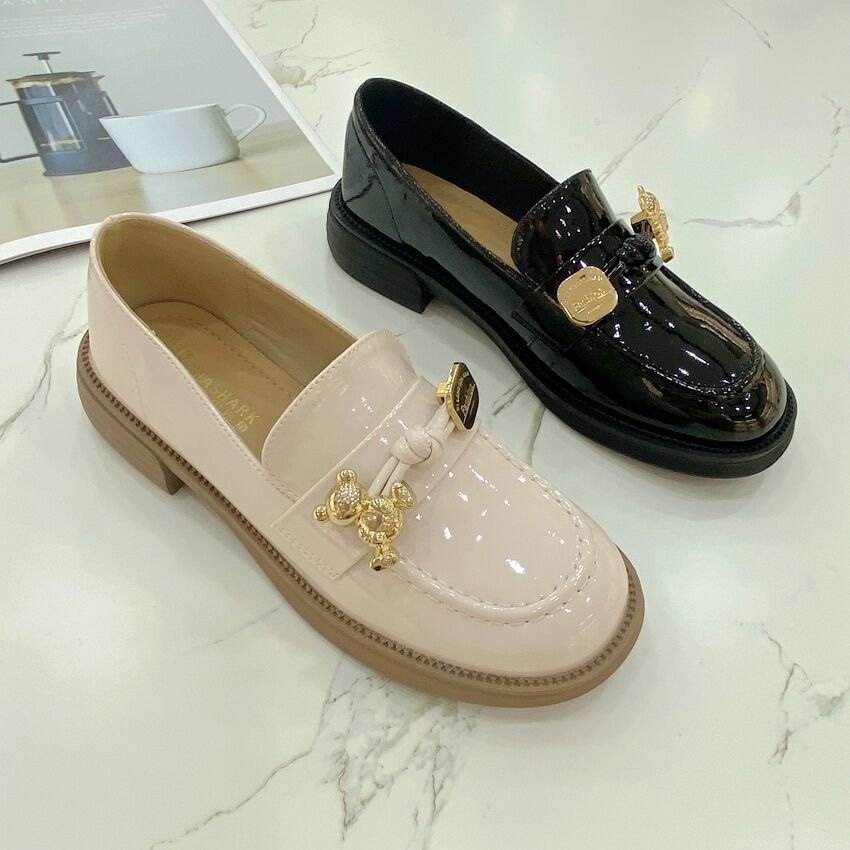 漆皮乐福鞋2022年夏季新款女鞋春秋英伦风小皮鞋黑色jk单鞋220722