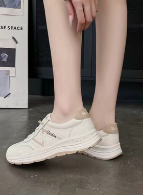 真皮小白休闲鞋2025新款舒适软底阿甘鞋平底舒适百搭运动鞋250117