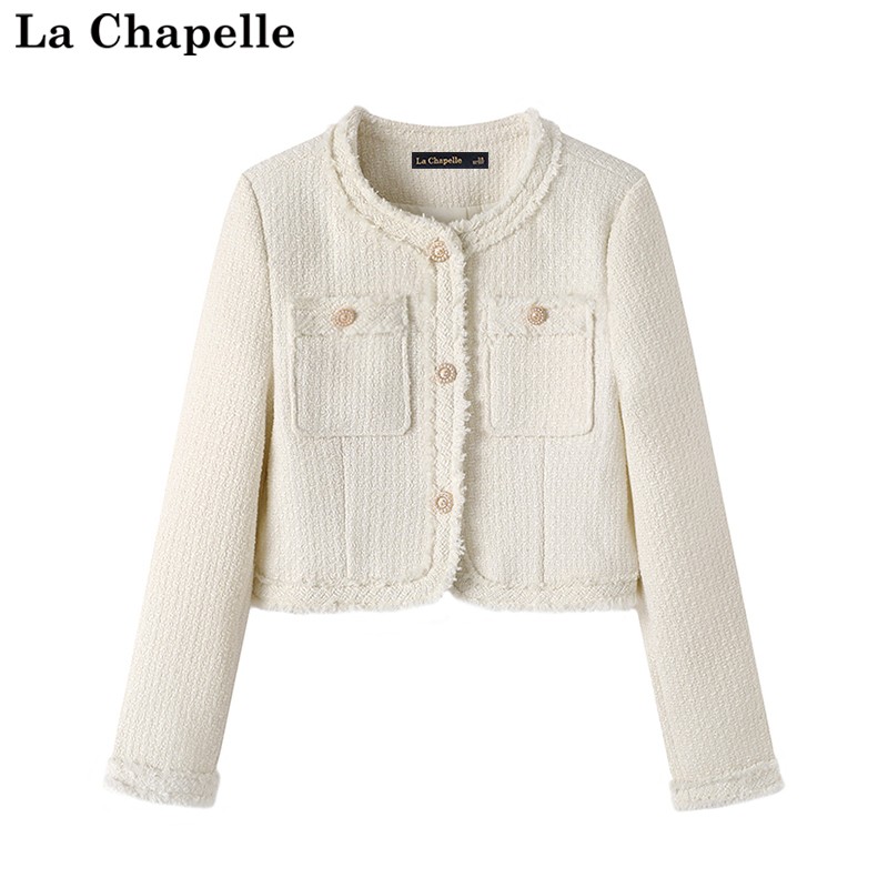 拉夏贝尔/La Chapelle秋冬季法式高级感上衣女简约显瘦粗