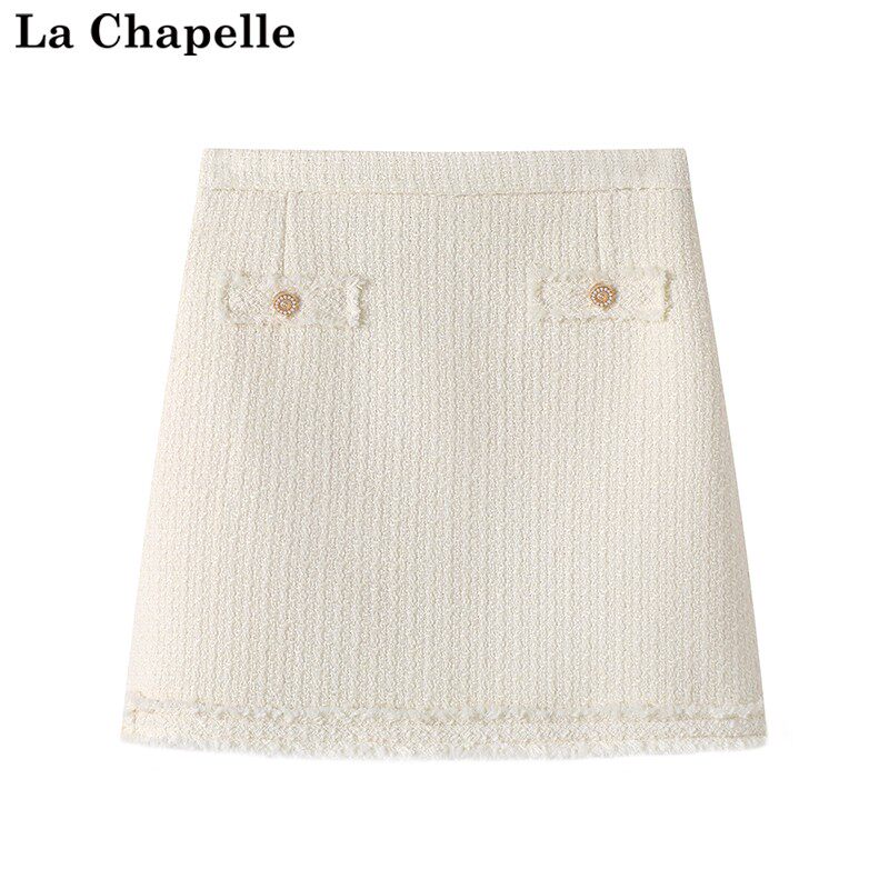 拉夏贝尔/La Chapelle秋冬季小香风A字半身裙名媛风显瘦气质短裙怎么看?
