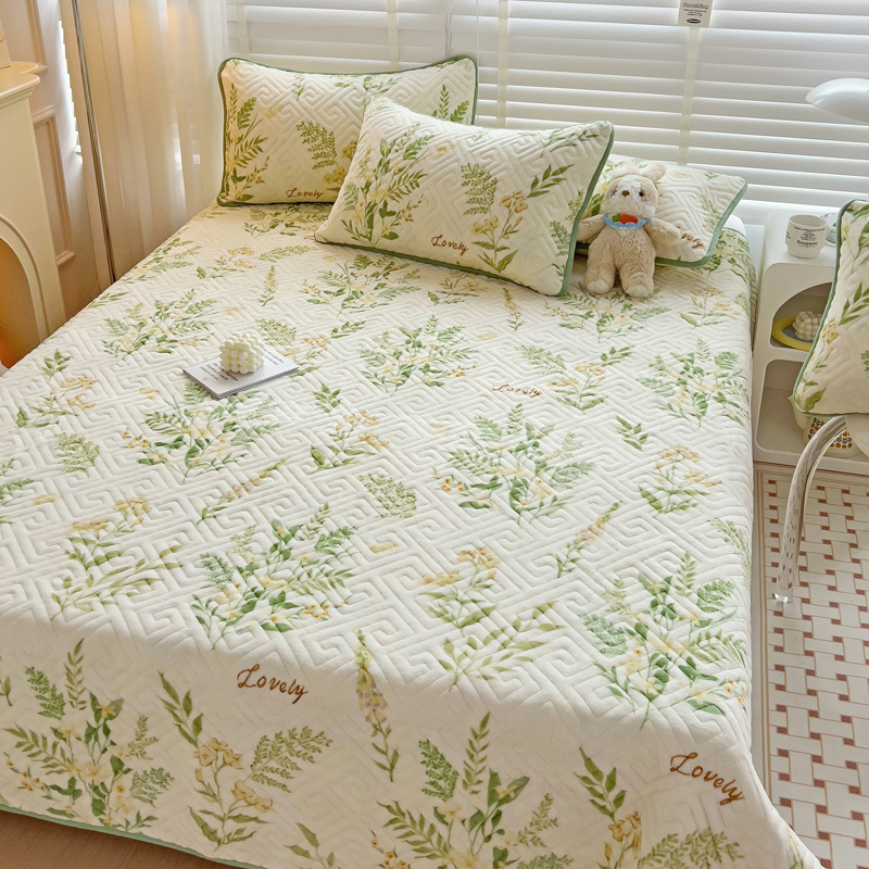 可定制一面牛奶绒一面纯棉床盖