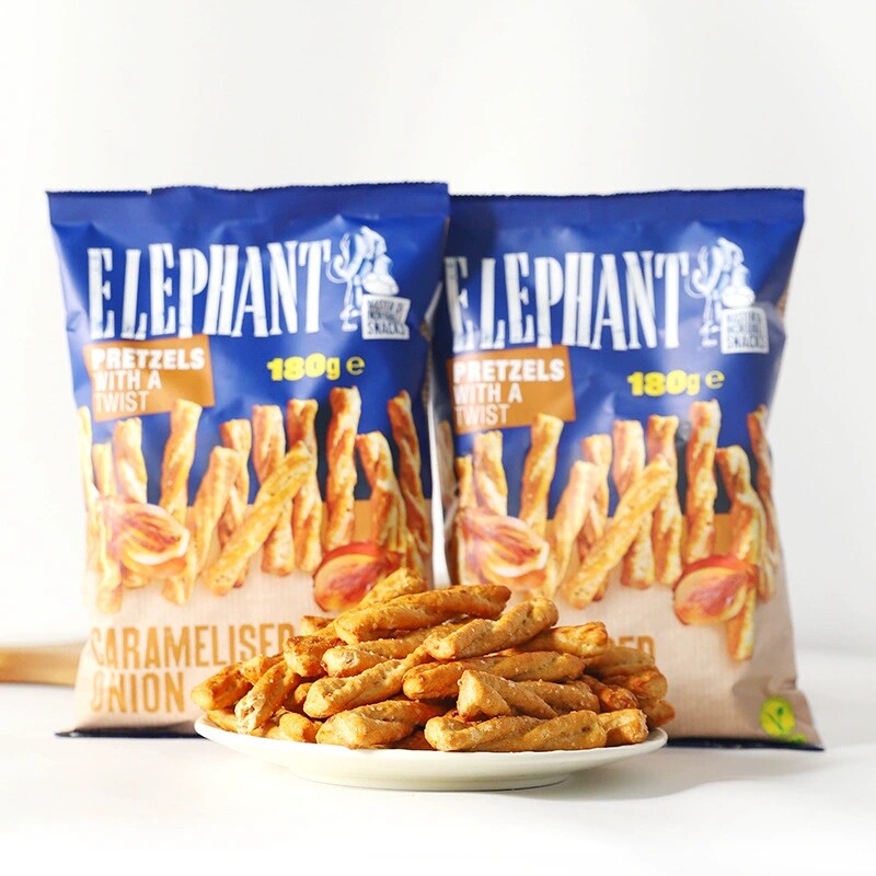 罗马尼亚进口ELEPHANT洋葱味酥脆扭扭酥条办公室网红解馋膨化零食