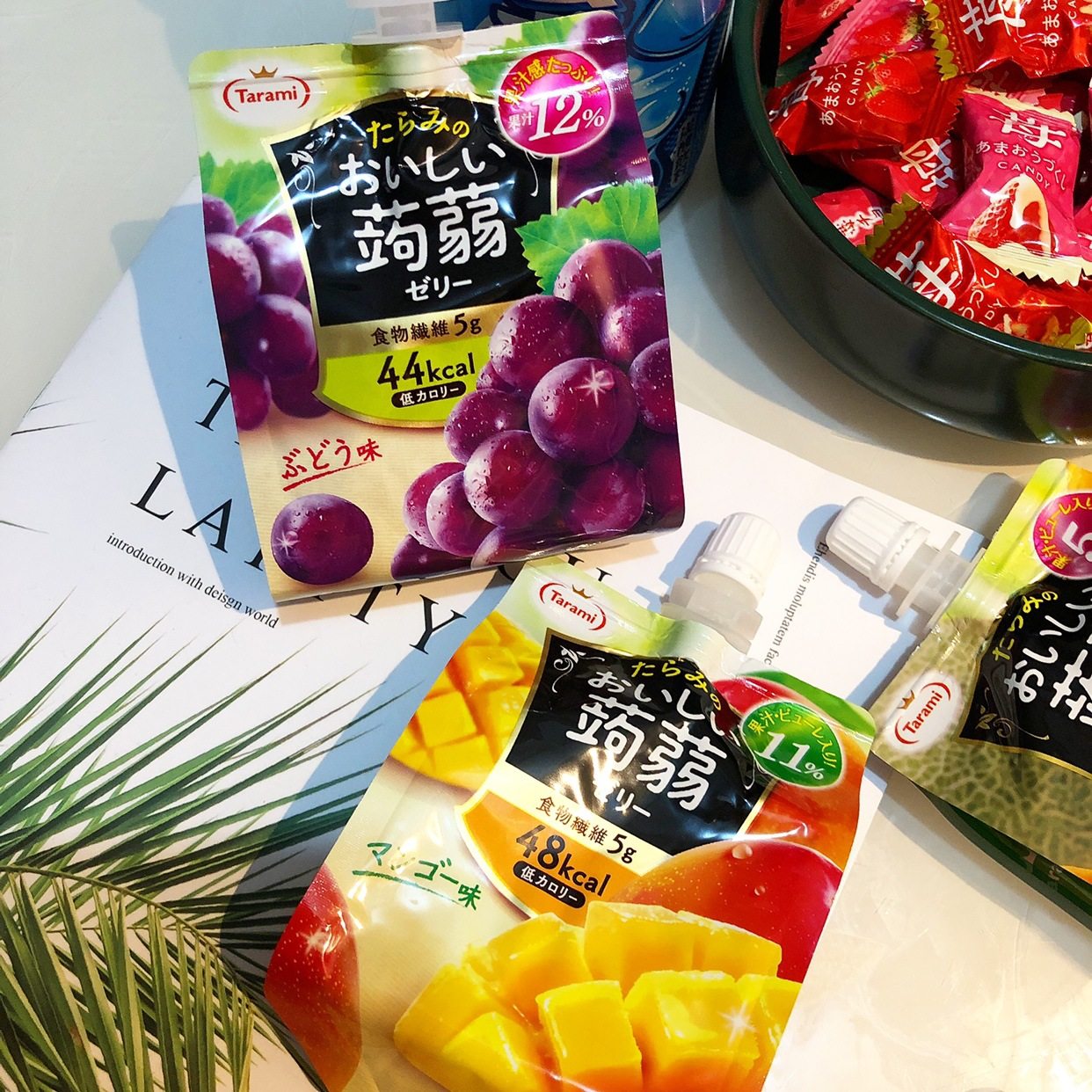 日本进口零食Tarami多拉米葡萄桃子蒟蒻魔芋吸吸果汁果冻150g