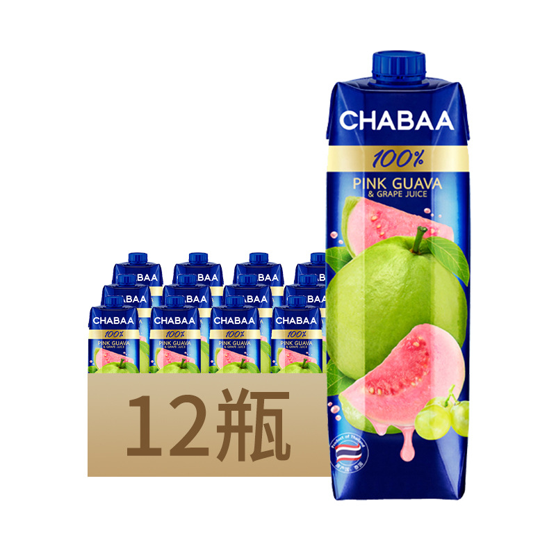 泰国原装进口CHABAA恰芭100%纯果汁饮料1L*12盒葡萄橙子饮料