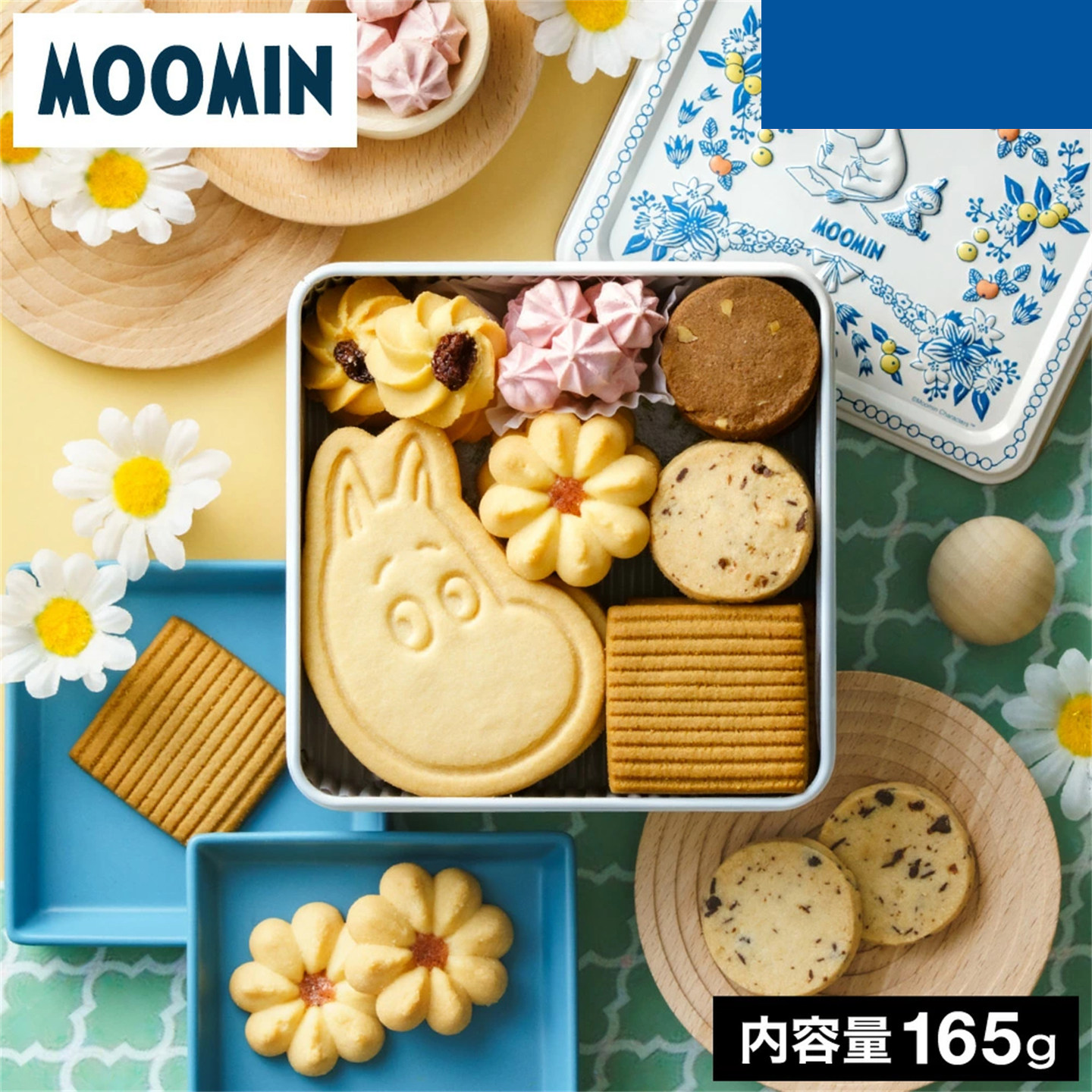 日本直邮 MMCC MOOMIN姆明饼干 烤制点心曲奇165g 铁盒精美礼盒