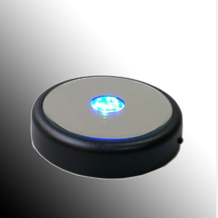 直径86*20mm 圆形黑色塑料开关选光发光底座现代简约书房桌面摆件