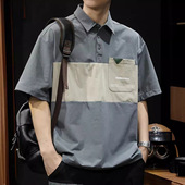 男衬衫 弹力速干山系户外休闲夏季 短袖 T恤2025新款 日系 男士 polo衫