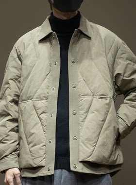 美式翻领宽松大码羽绒服