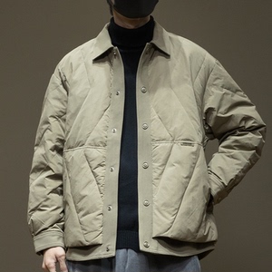 白鸭绒轻薄衬衣式羽绒服内胆男2024冬季新款宽松大码男士工装外套