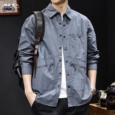 山系户外衬衫男外套长袖新款休闲