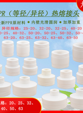 PPR热熔直接20 25 32 40 50 63等径异径4分6分冷热管全新原料接头