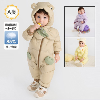 宝宝连体衣婴儿外出爬服新生儿厚