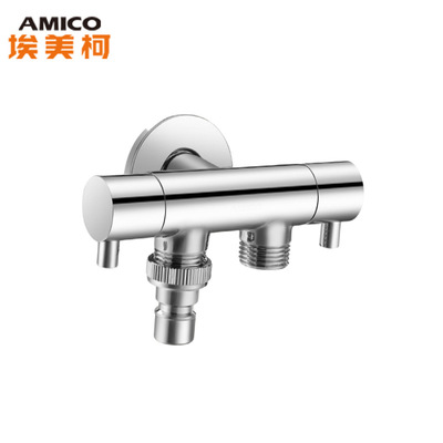 水龙头洗衣机全铜一进二出止水阀